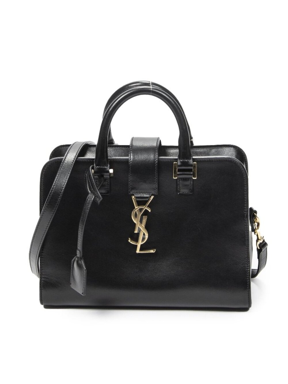 Saint Laurent Monogram Cabas Black Calfskin Leather